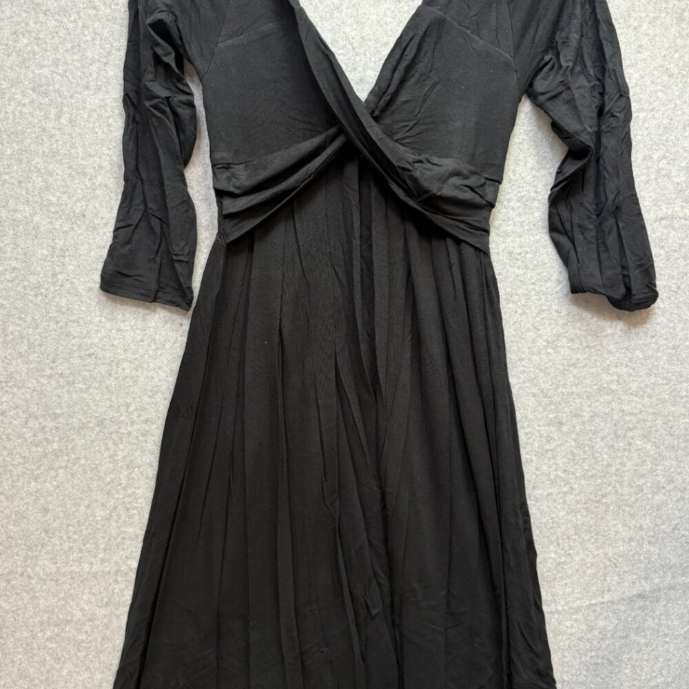 The Limited Dress Size Extra Small Black Stretchy Wrap Waist V Neck